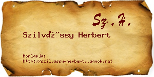 Szilvássy Herbert névjegykártya